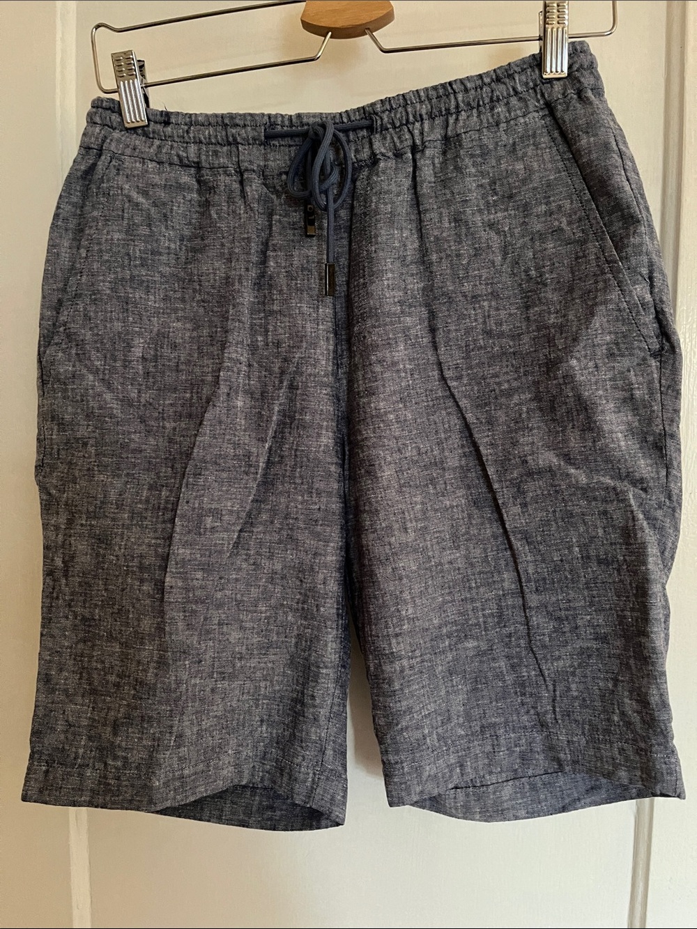 Waimani Men's Casual Linen Blend Drawstring Shorts - Chambray